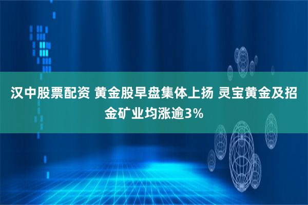 汉中股票配资 黄金股早盘集体上扬 灵宝黄金及招金矿业均涨逾3%