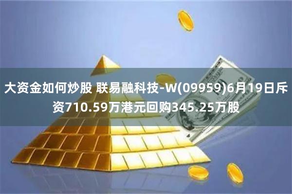 大资金如何炒股 联易融科技-W(09959)6月19日斥资710.59万港元回购345.25万股